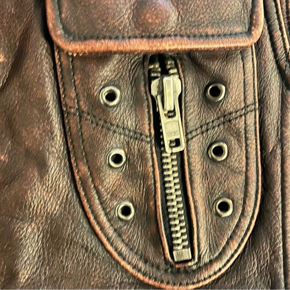 NWOT Genuine Leather Biker Jacket UNISEX - Picture 7 of 10